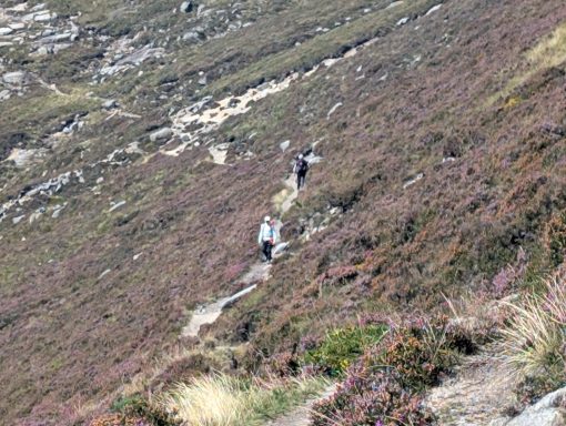 2 walkers on a narrow path 